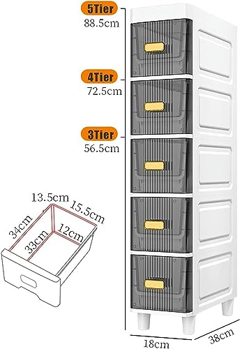 Narrow Dresser Storage Tower Stand, Bathroom Storage Cabinet Organizer, Bathroom Floor Cabinet Storage Cabinet with Drawers, Drawer Storage Tower