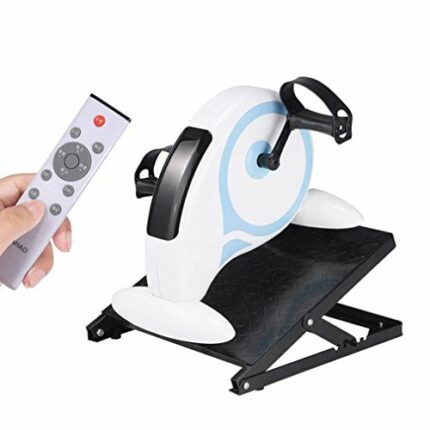 LUNEZY Electric Mini Pedal Exerciser, Arm and Leg Trainer Promotes Blood Circulation Seniors Physiotherapy Rehabilitation Fitness Cycle Equipment