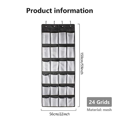 Liummrcy Over the Door Shoe Organisers, Over Door Shoe Storage 24 Mesh Pockets Over the Door Organiser for Shoes Multifunctional Hanging Shoe Rac