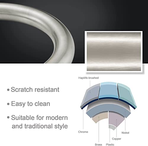 Hapilife Kitchen Tap Modern Design Monobloc Two Handle High Arc 360 Swivel Spout Mono Hot and Cold Water Sink Taps Mixers Faucet Brushed Nickel H