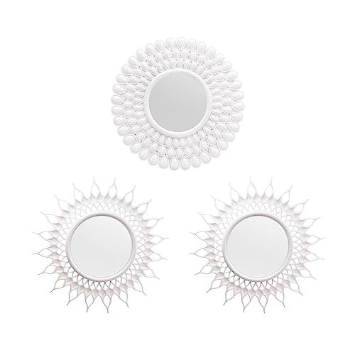 OIGUMR 3 Pack Black Mirror for Wall Small Mirrors Decorative Mirrors Round Mirrors Wall Decor 9.9x9.9 inch (01 Black)