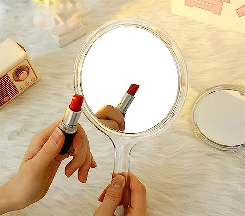 SKY Creation Makeup Hand Mirror, Double-Sided Handheld Mirror 1X/3X Magnifying Mirror with Handle, Wall mounted Mirror, (Crystal Clear) 5.7" X 10