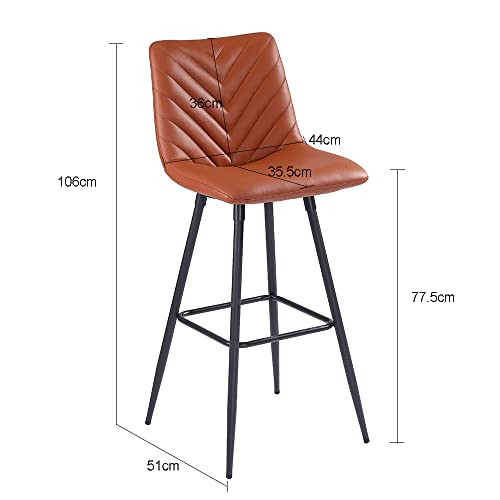 PS Global Venice Barstool Luxurious Faux Leather Upholstery Elegant Barstool For Breakfast Bar, Counter, Kitchen and Home Barstool, Quality Mater