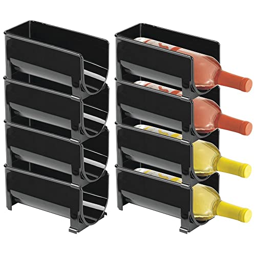 mDesign Set of 8 Individual Bottle Holders – Stackable Single Water Bottle Holder for Various Drink Bottles – Stylish Kitchen Accessories Set for
