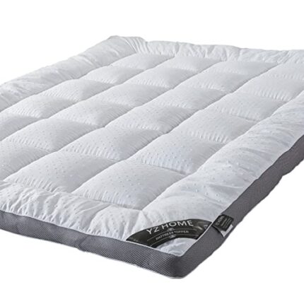 YZ HOMTEX Mattress Topper Mattress Pad Protector - Quality Plush Luxury Down Alternative Pillow Top - 3inch Extra Thick Mattress Cover (Short Que