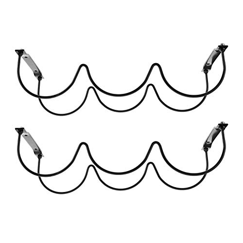 Hemoton 2pcs Under Cabinet Wine Rack Wrought Iron Liquor Bottles Organization Rack Farmhouse Decor Kitchen Storage for Bar Kitchen Black