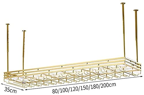 SUCHETA Hanging Wine Rack with Glass Holder and Shelf, Goblet Wine Glass Rack, Upside Down Home Decoration Hanging European Creative bar Shelf, W