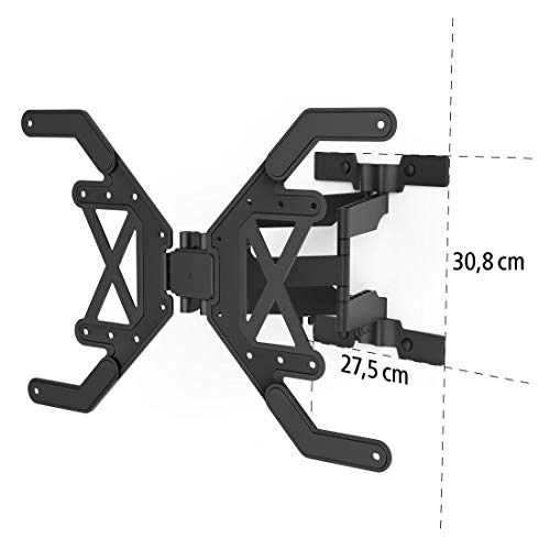 Hama 118064 Ultraslim TV wall bracket (tiltable, swivelling, fully mobile for televisions from 37 to 75 inches, incl. Fischer dowels, VESA up to