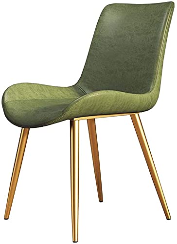 Dining Chair PU Leather Cushion Backrest Table Chair Metal Legs Makeup Chair Office Restaurant Reception Chair Non-slip Foot (Color : Black, Size