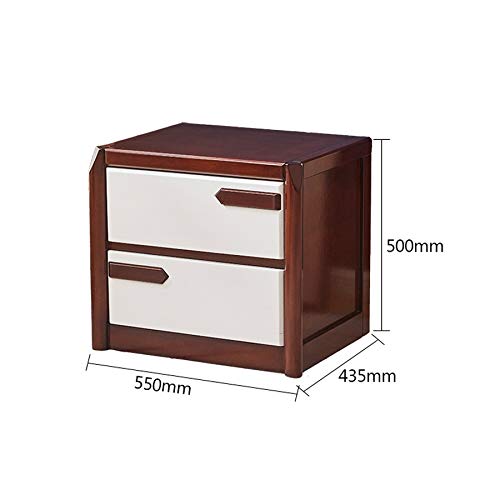 JYDQM Bedside Table Solid Wood Simple Bedside Table, Walnut Color and White Overall Bedside Table