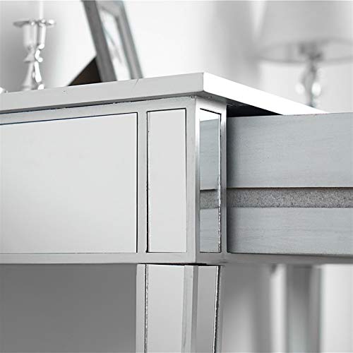 Sawandoo Mirrored Makeup Table Desk Vanity for Women with 2 Drawers