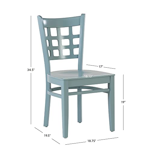 Linon Vanna Dining Side Chair, Solid Beechwood, Slate