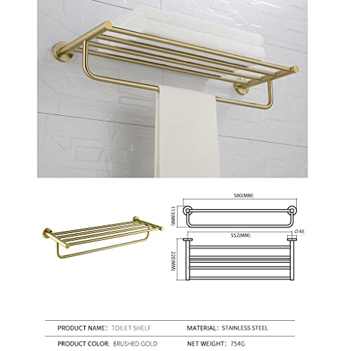 HIGOH Towel Racks, Bathroom Towel Rack Wall Mounted Towel Holder,Bathroom Accessories Towel Rack Shelf,Brushed Towel Hanger,Wall Mounted Towel Ho