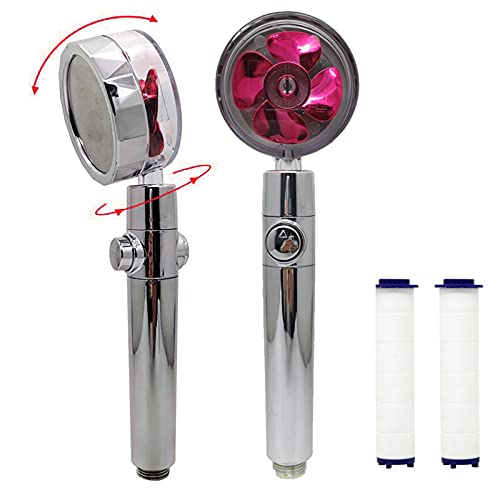High Pressure Propeller Shower Head 360 ° Rotatable Shower Head Water-Saving Rainfall Shower Nozzle 2cm Universal Connector Bathroom Accessories,