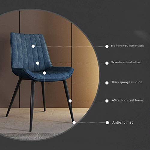 Modern Kitchen Dining Room Chairs PU Leather Dining Chairs Set Of 6 Corner Chairs Seat And Backrests With Metal Legs Vintage Kitchen Counter Chai