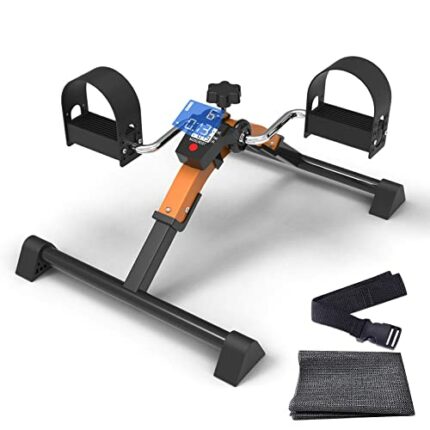 SivaExilis Foot Pedal Exerciser for Seniors, Under Desk Bike Pedal Exerciser with LCD Display & Anti-Slip Mat for Home/Office, Portable Folding M