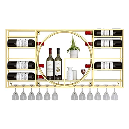 EYLINK Wine Rack Wall Mounted, Modern Wall Mounted Wine Rack, Iron Display Stand, Wall Wine Racks For Wine Bottles, Wine Holder With Shelves, Mul