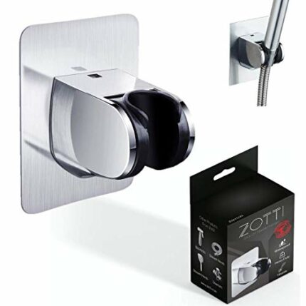 ZOTTI Shower Head Holder Bracket - ABS Chrome l Stick On Replacement Shower Head Mount | Rust Proof | Fixed Hand Held Shower Hose Holder | Univer