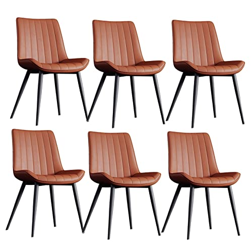 Kitchen Dining Room Furniture Chairs PU Leather Kitchen Dining Chairs Set Of 6,Water Proof PU Leather Side Chair With Metal Legs,Living Room Loun