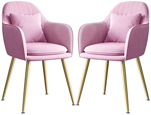 Modern Kitchen Dining Room Chairs Set Of 2 Velvet Dining Chair Kitchen Counter Lounge Living Room Corner Chair Metal Legs with Armrests & Backres