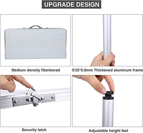 REDCAMP 32" Square Folding Card Table, Lightweight Portable Fold in Half Small Card Tables for Adults Indoor Outdoor Use, White
