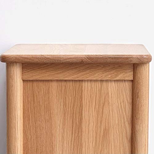 LUKEO Solid Wood Bedside Table with Double Drawer Design, Minimalist Bedroom Bedside Cabinet