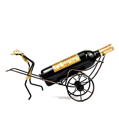 NEOCHY Wine Bottle Rack Standing Rickshaw Decoration Caddy Tabletop Wine Rack Single Bottle Home Gift Kitchen Gift Wine Rack