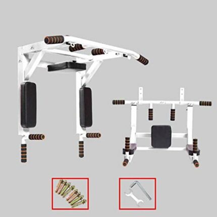JY&WIN Pull-up bar, wall-mounted, reversible Removable, multi-handle wall bracket Dip stand, pull-up bars for strength training training equipmen