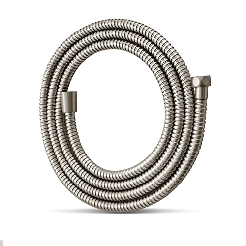 OFFO Shower Hose,Stainless Steel Replacement High Pressure Shower Pipe Anti-Kink Shower Hose for Bath Taps Chrome,1.5m