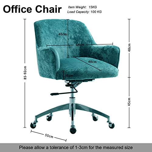 Warmiehomy Office Chair Velvet Swivel Desk Chair Height Adjustable Computer Chairs Ergonomic Office Chair With Arms Comfy Armchair For Home Offic