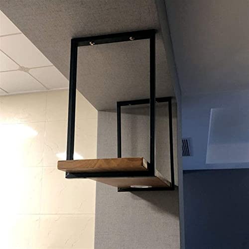 KEppd Hanging Shelf Ceiling Shelf Wine Rack, Floating Shelves One-story Hanging Kitchen Storage Rack, Plant Stand Retro Nordic Wine Rack, Wine Gl