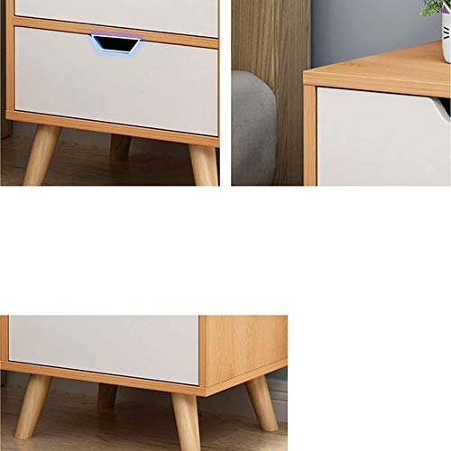JYDQM Bedroom Bedside Table Locker Side Cabinet Locker, Drawer Small Room Bedside Table Solid Wood Feet