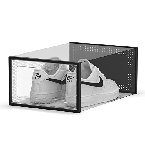 SEE SRPING XX-Large 12 Pack Shoe Storage Box, Clear Plastic Stackable Shoe Organizer for Closet, Shoe Rack Sneaker Containers Bins Holders Fit up