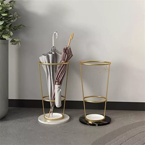 LSDJGDDE Umbrella Storage Rack Wrought Iron Marble Base Nordic Hotel Villa Lobby Storage Bucket