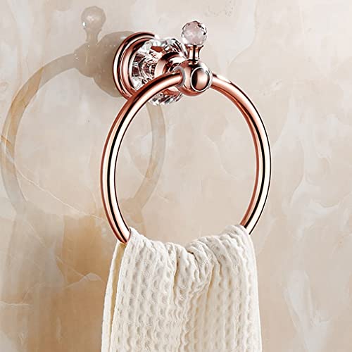 HIGOH Towel Racks, Bath Towel Holder,Bathroom Hand Towel,Bathroom European-Style Crystal Towel,Rose Towel Rack,Bathroom Storage Hardware Towel Ha