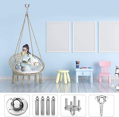 Swing Hanging Hardware for Wooden Concrete Swing Set, Heavy Duty 800 lb Capacity Stainless Steel Suspension Ceiling Hook, 360° Rotate Heavy Bag H