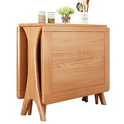 DISHENGZHEN Extending Dining Table, Folding Dining Table, Solid Wood Drop Leaf Home Table, Small Space Saving Versatile Kitchen Table Workstation