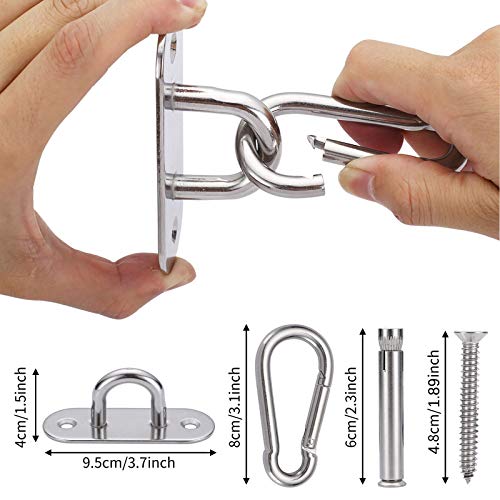 FORMIZON Set of 2 Swing Hangers Hooks, Heavy Duty Swing Hangers 900KG Capacity, Stainless Steel 180°Swivel Hammock Hooks for Concrete Wooden Sets