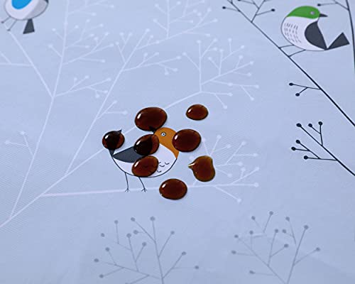 AIJIA Table Cloth PVC tablecloth Wipeable Waterproof Plastic Rectangular Table Cover Wipe Clean For Party Birthday Kitchen Outdoor(Birds 137 * 22