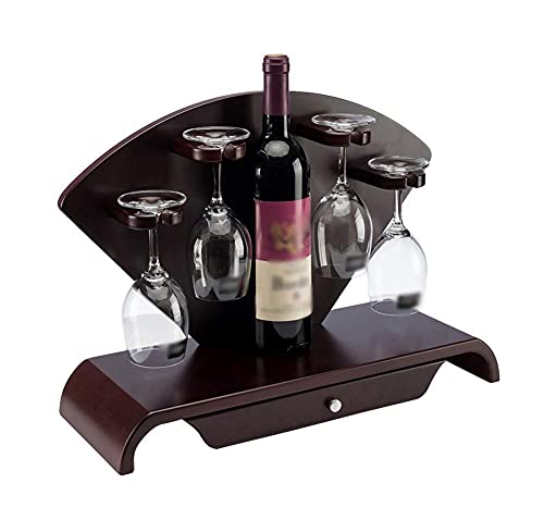 NEOCHY Classical Vintage Solid Wine Rack Decoration, Fan Shaped Wine Rack Wine Shelf Creative Goblet Rack