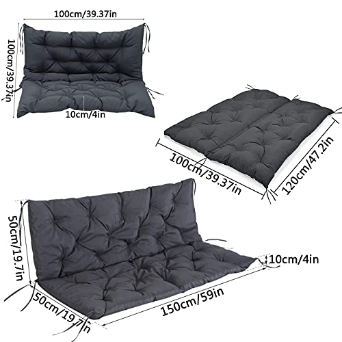 Indoor Outdoor Patio Garden Wicker Seat Bench Cushions Set Waterproof Anti UV 2 3 Seater Swing Backrest