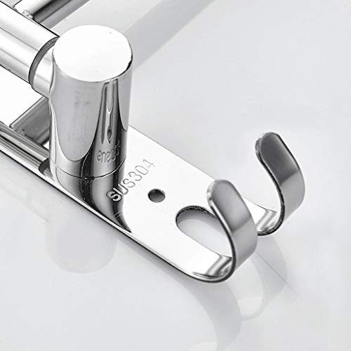 N/A Swing Out Towel Bar SUS 304 stainless steel 3-Bar Folding Arm Swivel Hanger Bathroom Storage Organizer Rust Proof Wall Mount Brushed Finish