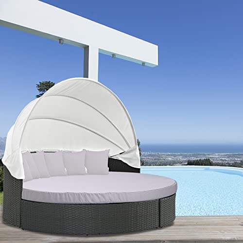 MICTONY Outdoor Daybed Cushion Cover, 66" Replacement Daybed Cover with Elastic Band, Sun Bed Cushion Cover, Outdoor Round Bed Cushion, Cover ONL