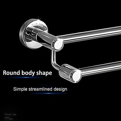 HIGOH Towel Rack Bathroom Lengthen Towel Storage Rack Towel Bar,Wall Mounted Double Towel Rod for Toilet Hardware and Kitchen,Stainless Steel Pol