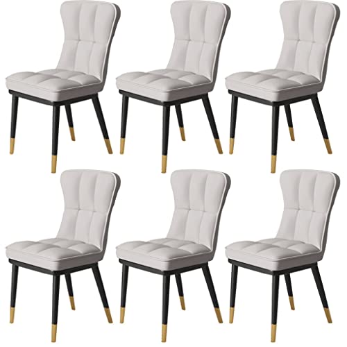 Kitchen Dining Room Furniture Chairs PU Leather Dining Chair Set Of 6 High Back Soft Seat Soft Padded Seat Kitchen Chair with Metal Chair Legs Fo