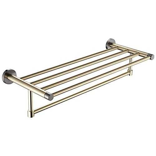 HIGOH Towel Racks,Bathroom Towel Rack Wall Mounted Towel Holder,Brass Bathroom Towel Holder,Bathroom Shelves Storage Rack Hardware