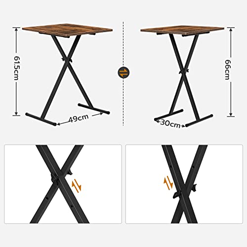 HOOBRO Side Table Height Adjustable, Folding TV Tray Table, TV Dinner Table for Eating, Small Folding Table, Foldable Coffee Snack Table for Smal