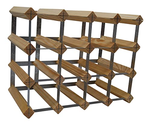 DS Wineware 16 Bottle 4X3 Traditional Wine Rack - Fully Assembled - FSC Certified Natural Pine