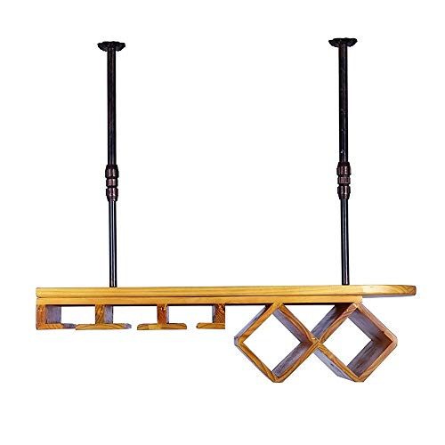 PIBM Household Solid Wood Wine Rack | Inverted Living Room Simple Cup Holder | Bar Decorated Wine Rack | Hanging Solid Wood Goblet Rack 80/100X28