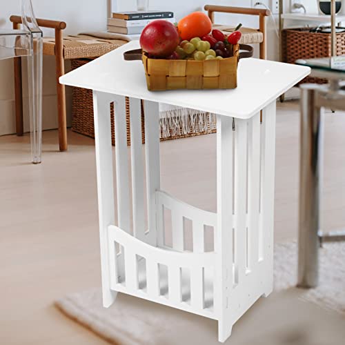 LALAFINA Side Table Narrow End Table Bedside Tables Nightstand Small Bookcase Bathroom Storage Shelves Display Rack for Living Room Bedroom Sofa